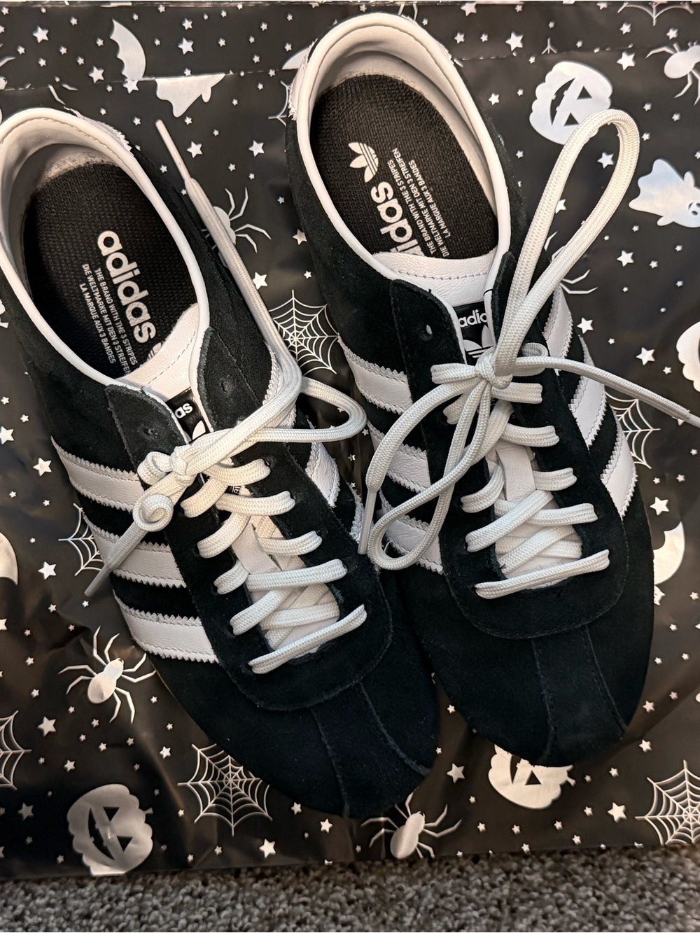adidas Women Black & White Suede Retro Sneakers